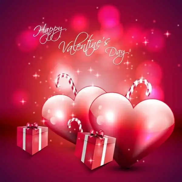 Valentine’s Day Vector Red Background