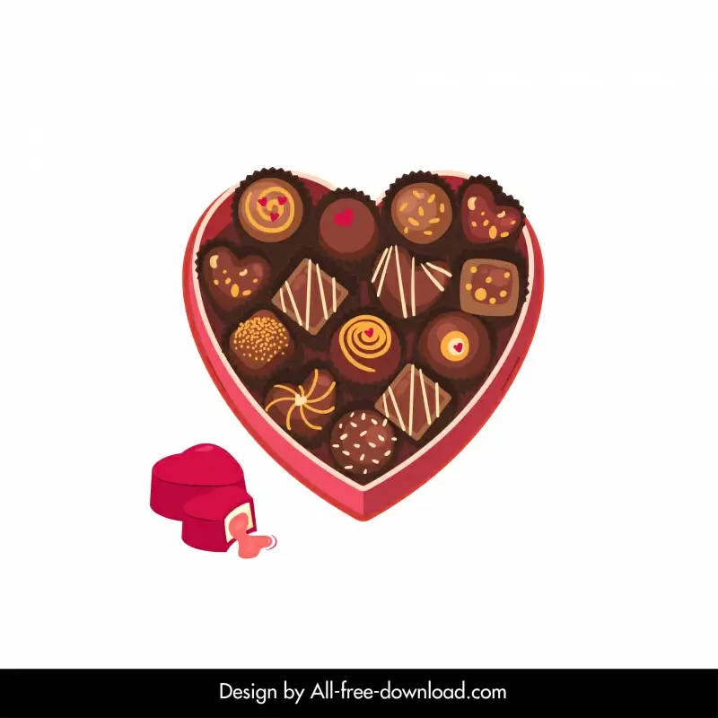  valentine chocolate candy box icon elegant romantic 3d heart shape 