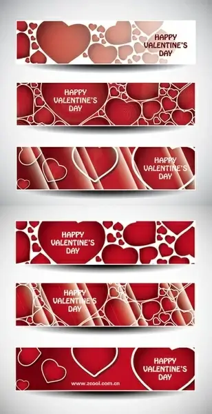 valentine day banner vector heart