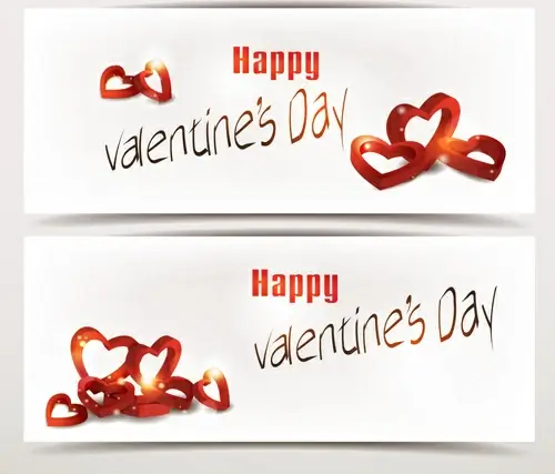 valentine day romantic banner vector 