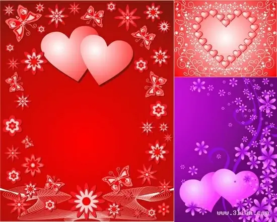 valentines background templates sparkling colored hearts flower decor