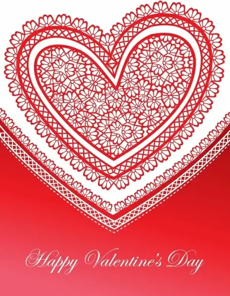valentine hearts background love lace vector greeting card