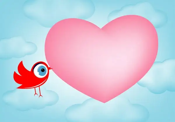 valentines day bird card