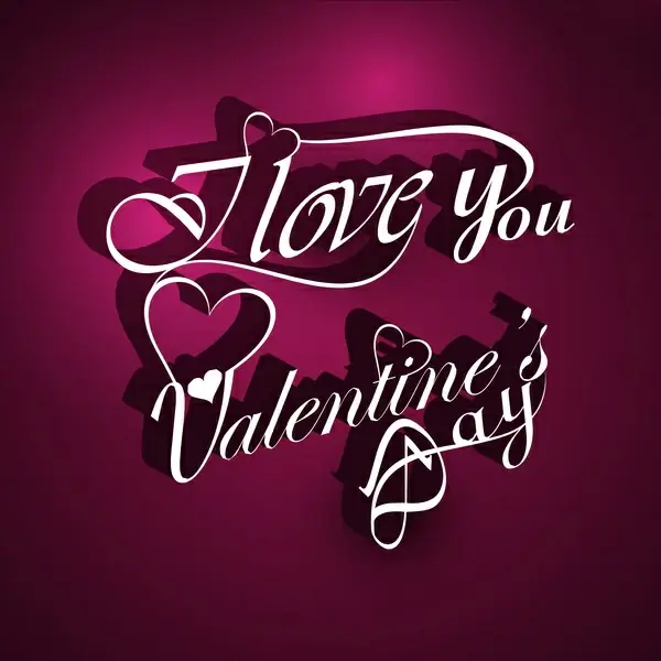 valentines day card with lettering text beautiful design vector