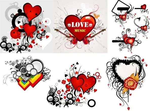 valentine\u0026#39;s day heart-shaped theme trend vector illustration