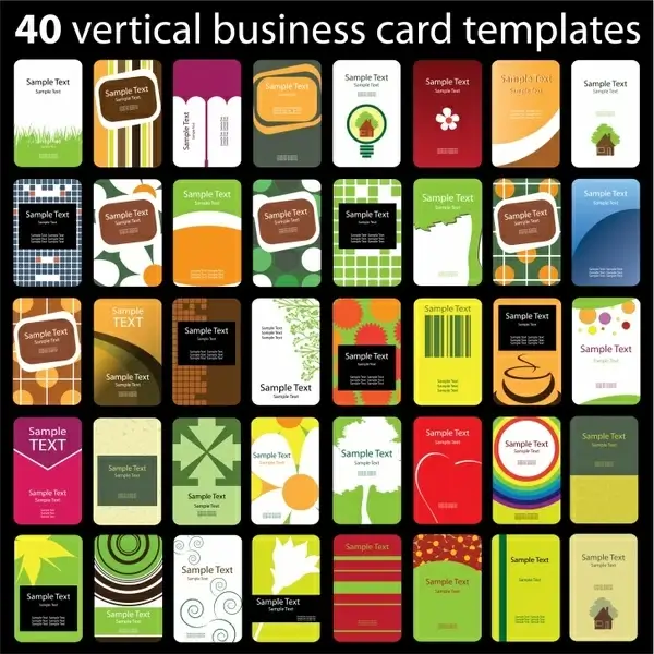 business card templates colorful vertical decor