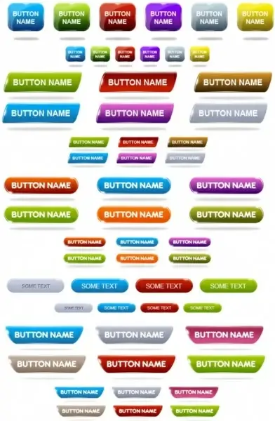 variety of web20 button psd layered