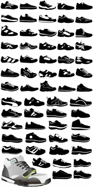 variety vector shoes