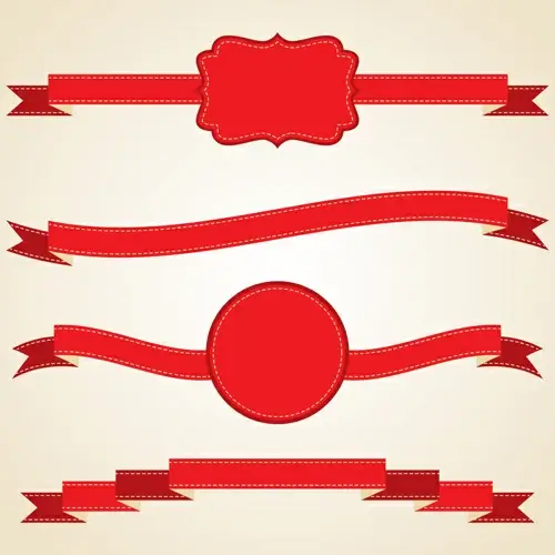 various red ribbons vector 