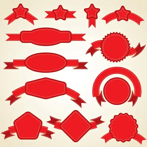 various red ribbons vector