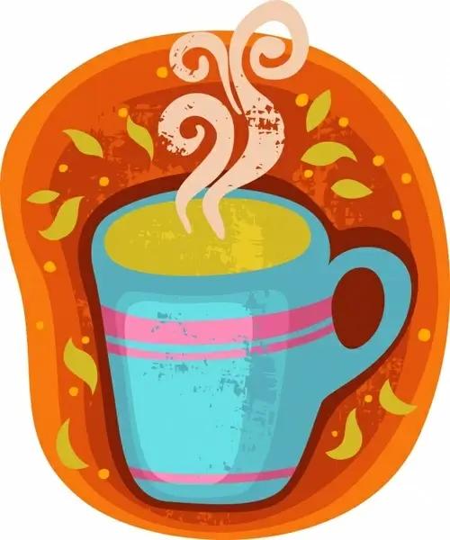 vector abstract coffee cup stickers