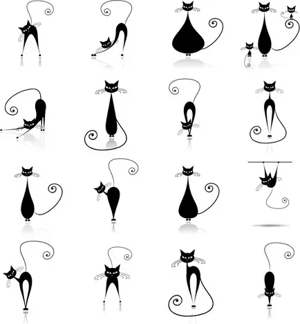 vector amusing cats design set