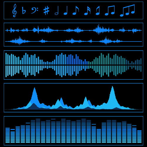 vector audio waves background graphics