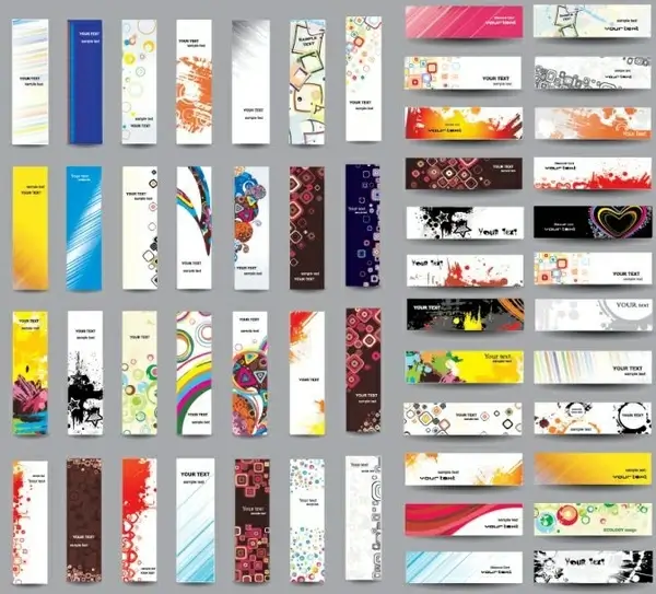 presentation templates collection colorful horizontal vertical design
