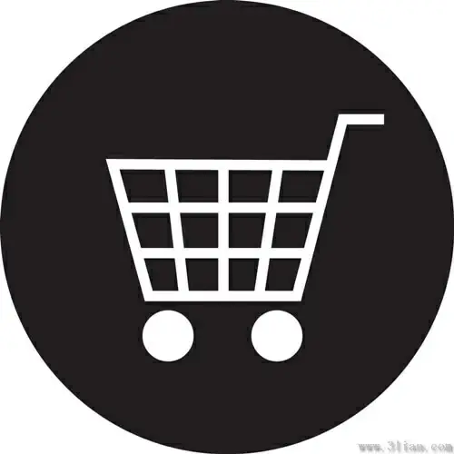 vector black background shopping cart icon