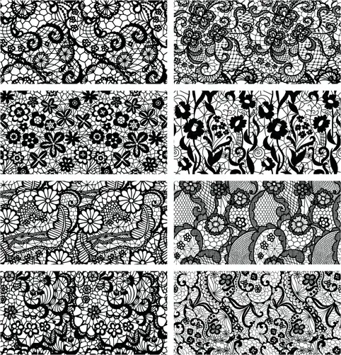 vector black lace pattern graphics