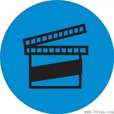 vector blue background movie props icon