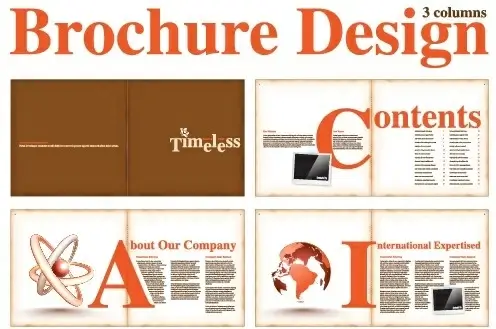 vector brochure and magazine layout design set
