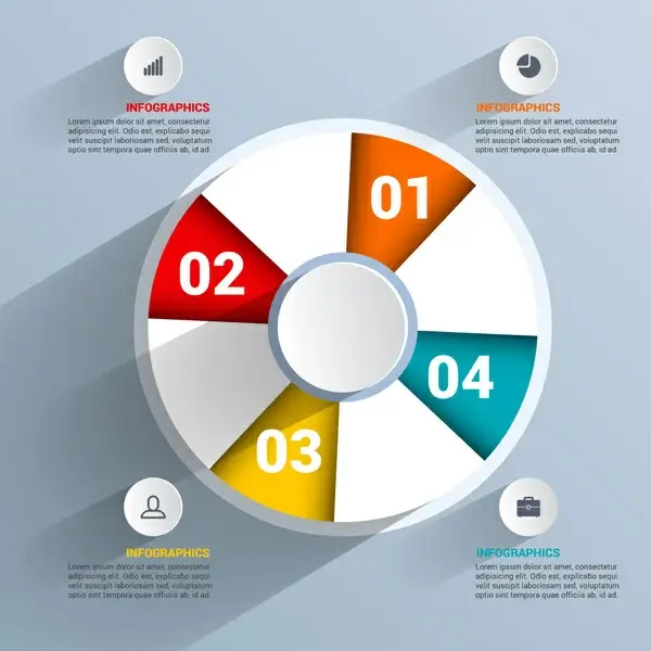 vector business infographic with circles buttons icons