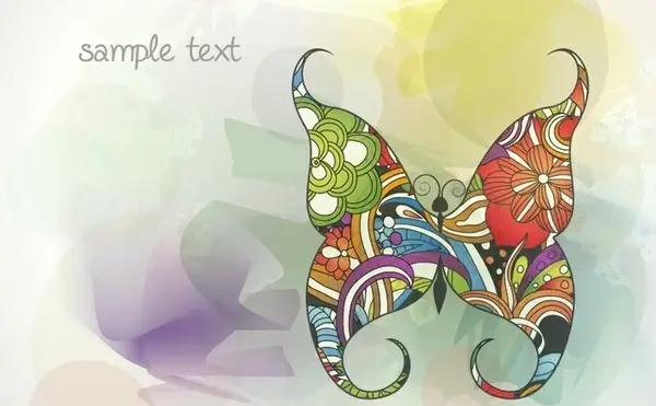 buttefly icon background colorful classical decoration