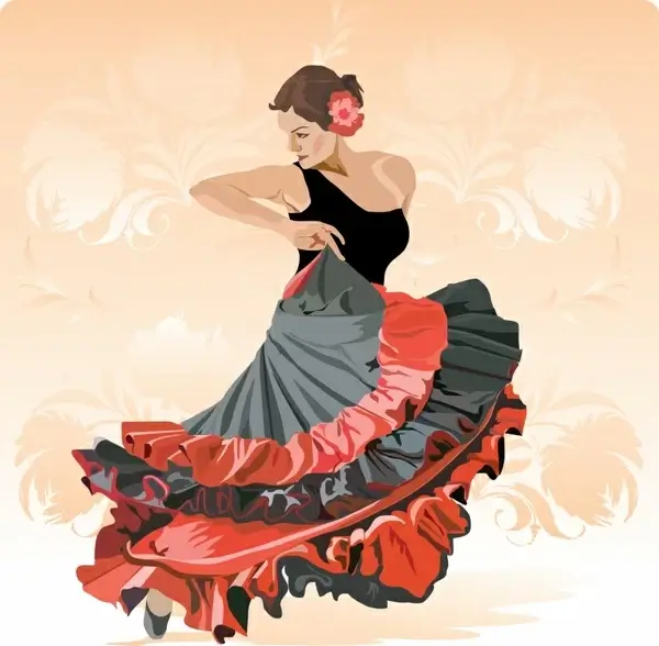 dancing painting female dancer sketch elegant dynamic design