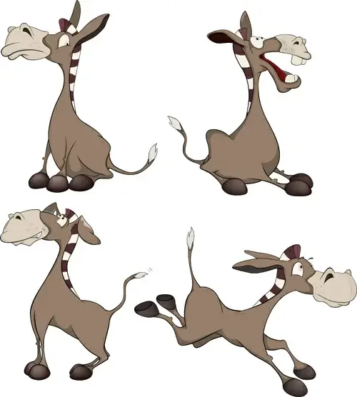 vector cartoon funny animals set
