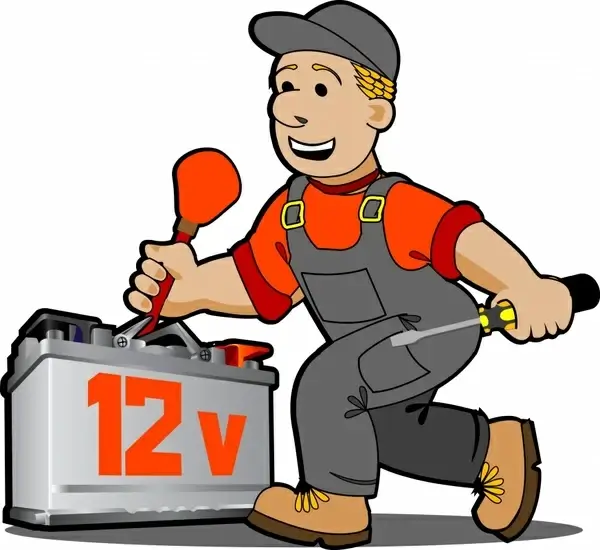 repair man icon colored cartoon sketch 3d design