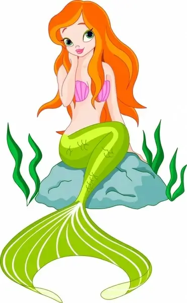 mermaid painting lovely cartoon character sketch