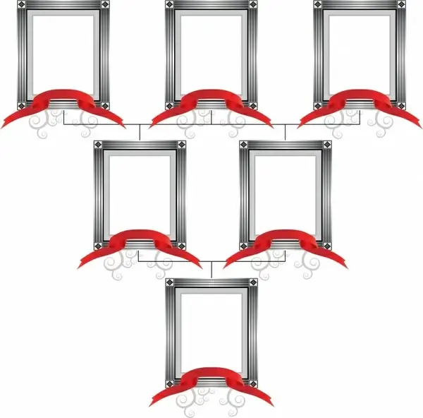 frames templates classical design 3d red ribbon decor