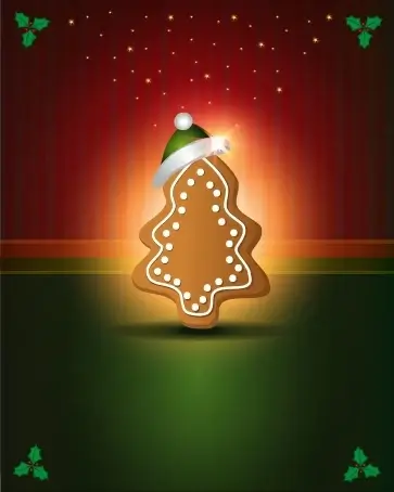 christmas background template sparkling light fir tree sketch