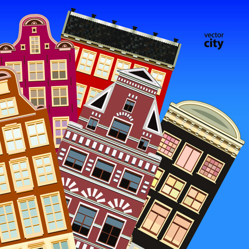 vector city building creative illustration