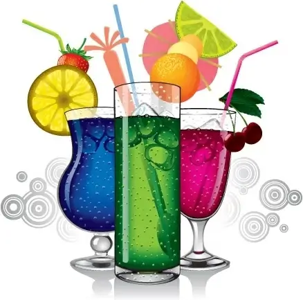 fresh fruit cocktail background colorful design style