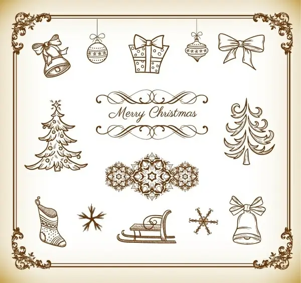 vector collection of christmas decoration element
