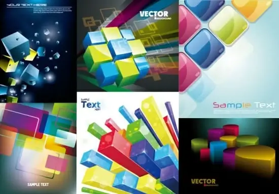 brochure templates modern shiny colorful 3d geometric decor