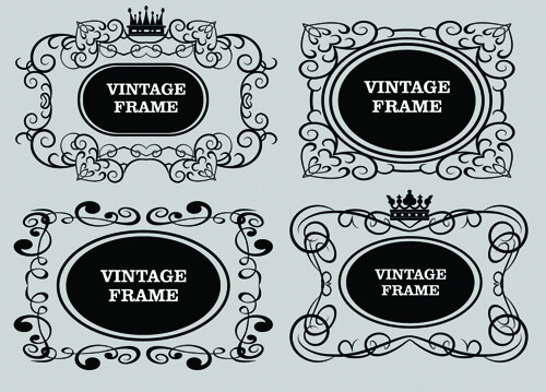 vector decorative vintage frames set