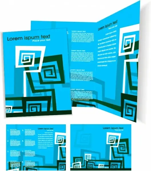 brochure templates modern abstract decor blue design