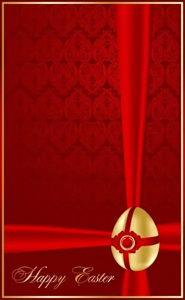 easter banner decorated egg sketch shiny red golden