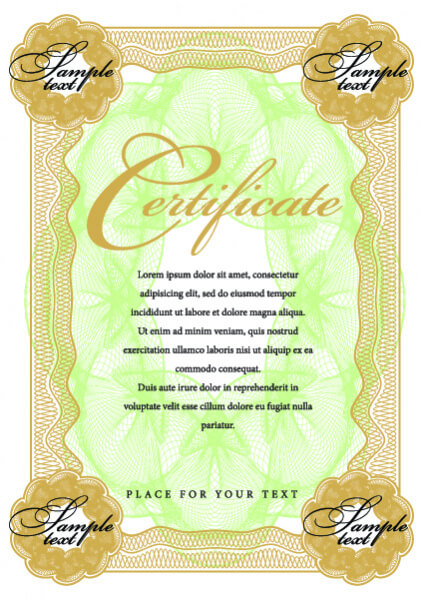 vector gentle certificate template set
