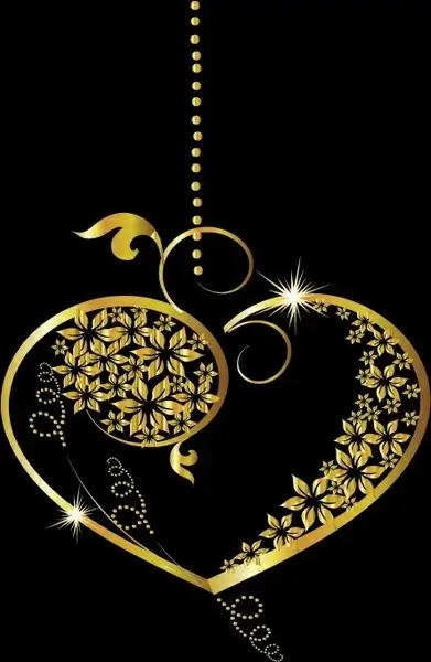 gold pendant template elegant luxury floral curves shape
