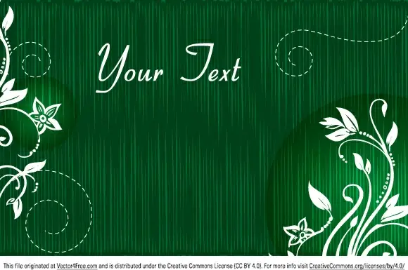 vector green floral text banner
