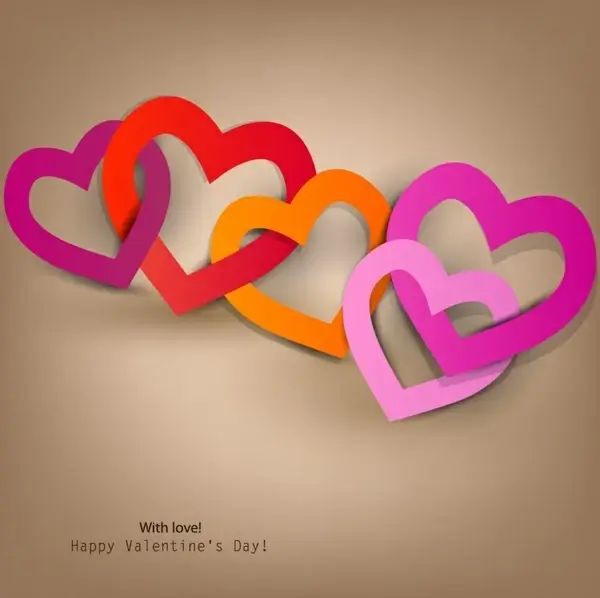 vector happy valentines day heart to heart hollow