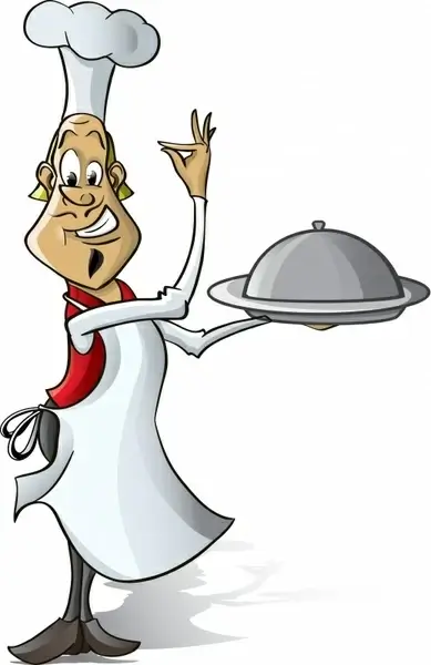 waiter icon funny cartoon character sketch