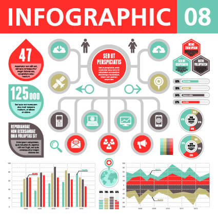 vector infographics and chart set