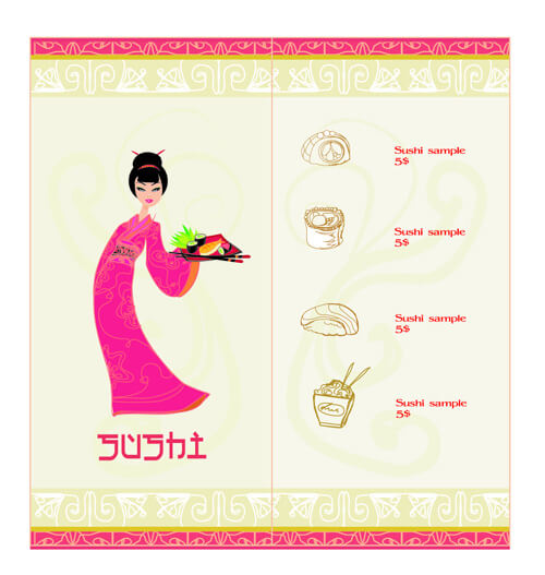 vector japan sushi menu templates