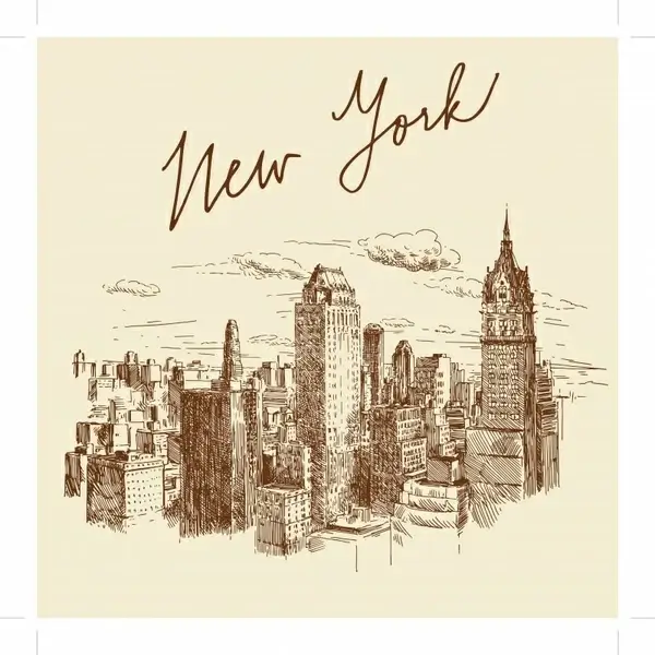 New york city skyline drawing HD wallpapers | Pxfuel