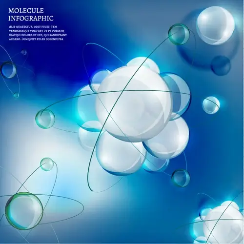 vector molecule infographics template set