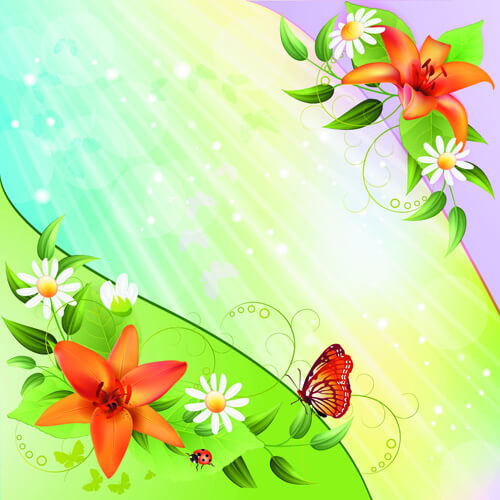 vector of color spring flower backgrounds