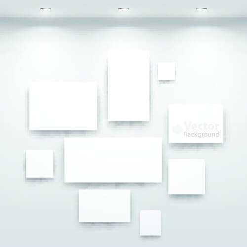 vector of interior gallery backgrounds set