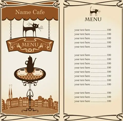 Vector of vintage cafe menu background art Vectors graphic art designs in  editable .ai .eps .svg .cdr format free and easy download unlimit id:521606