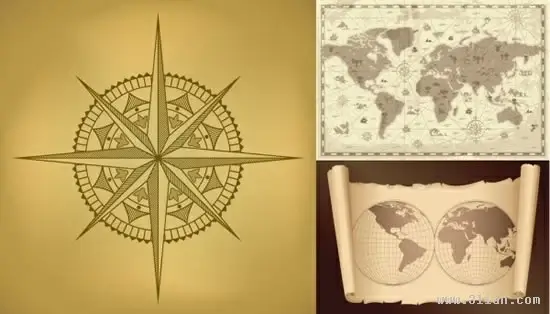 geographic background templates vintage compass map sketch